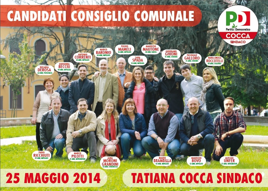 Candidati al Consiglio Comunale PD Cormano 2014